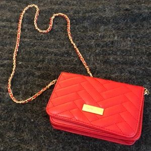Bebe red quilted crossbody.